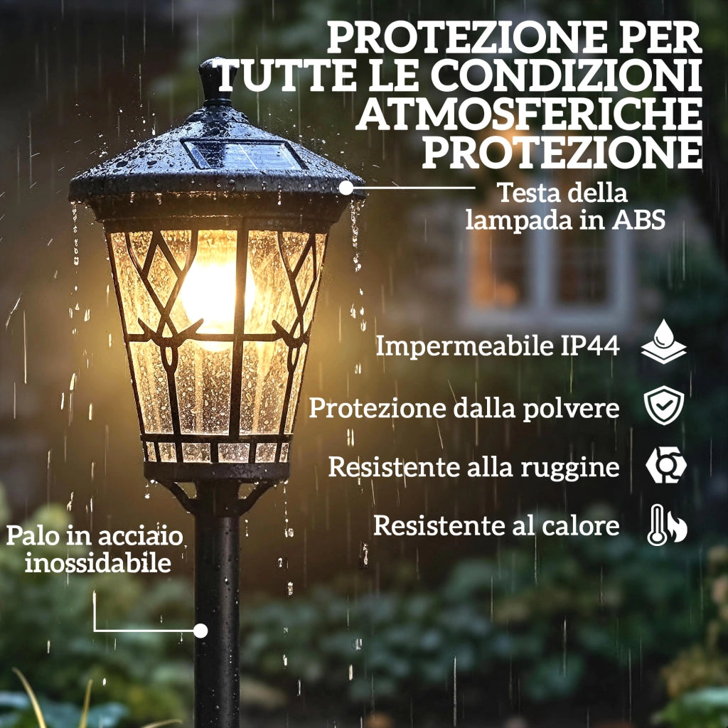 Lampioni Solari da Giardino Set 2 Pezzi ¨C zephmum ¨C Acciaio Inox 186 cm
