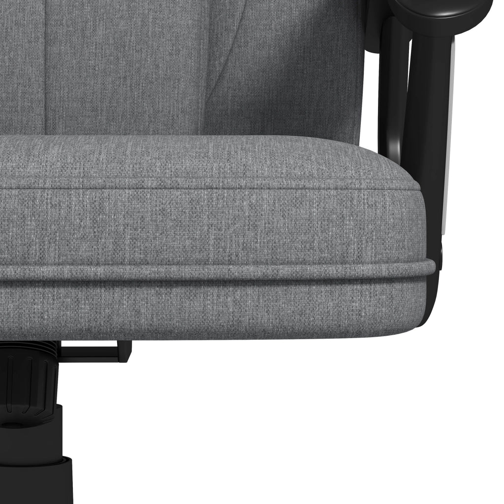 Sedia da ufficio ergonomica con schienale alto, funzione oscillante, altezza regolabile e braccioli in poliestere grigio
