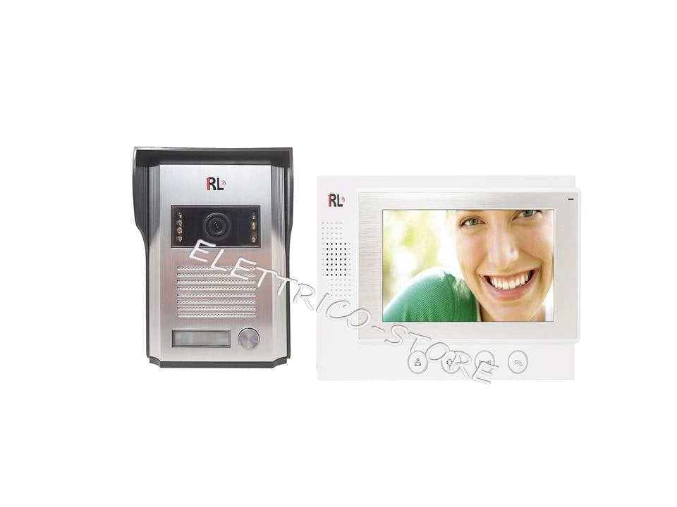 Kit Videocitofono Monofamiliare 4 Fili Monitor LCD 7 Pollici Telecamera IR Visione Notturna RL-06