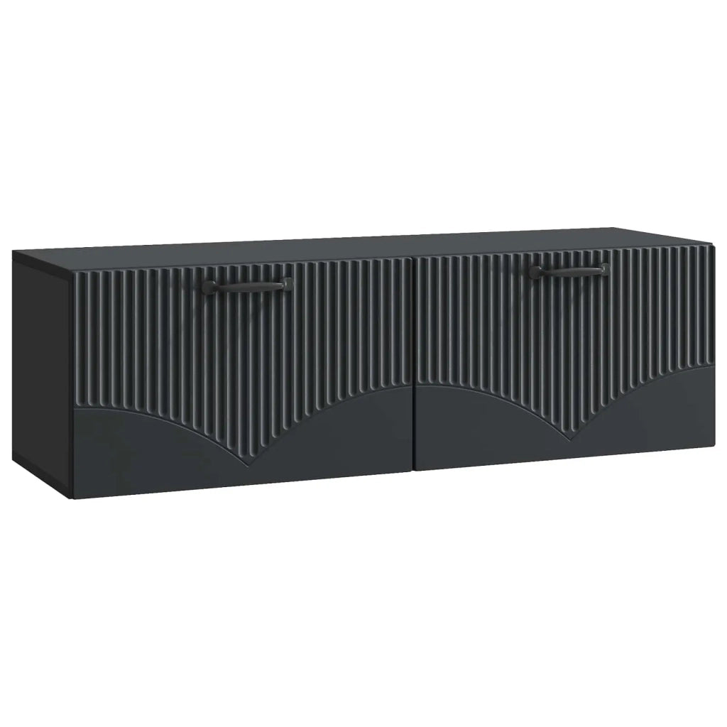 Mobile Porta TV da Muro Montaggio a parete Nero 98 x 31 x 30 cm 899066