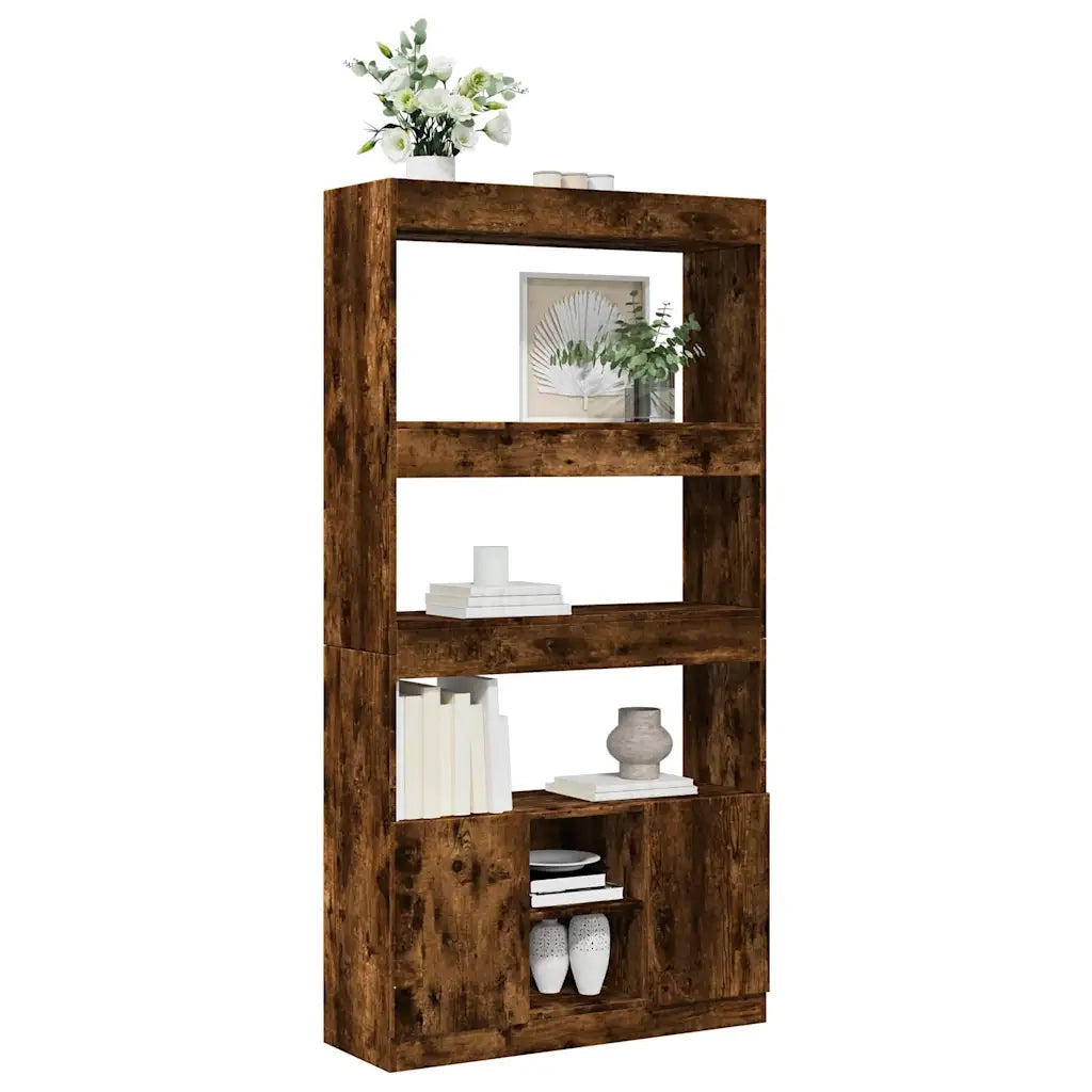 Credenza Rovere Fumo 92x33x180 cm in Legno Multistrato 3309622