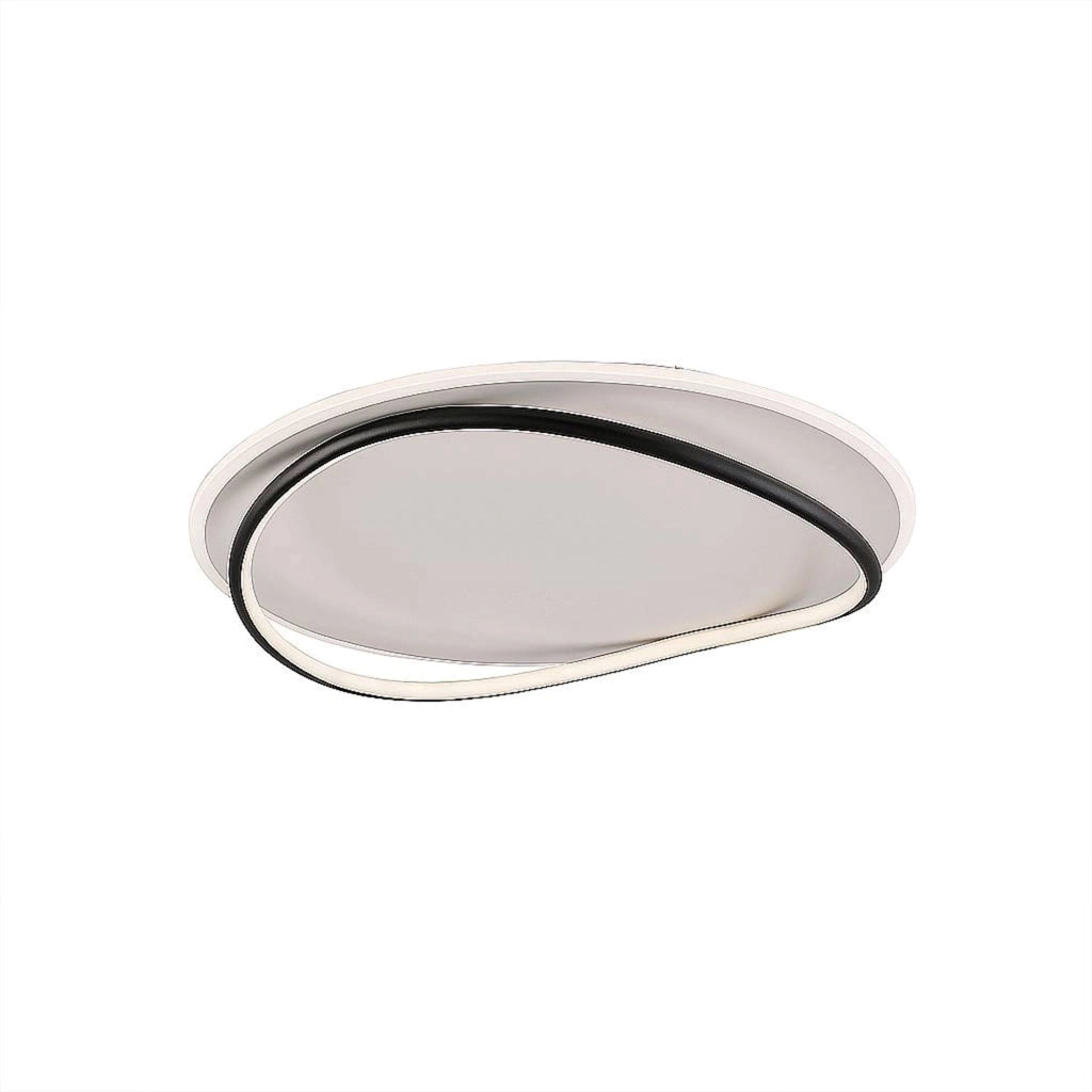 Plafoniera Moderna Cairns Plastica Nero Bianco Led 30W Dimmerabile