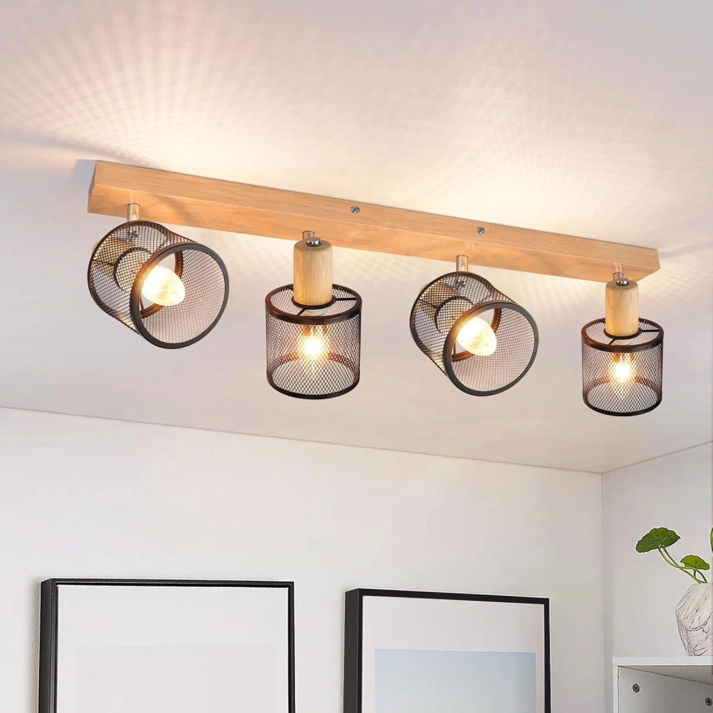 ZMH Faretto da soffitto neri 4 fiamme E14 moderni max 25W per soggiorno