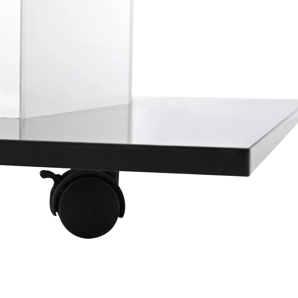 TAVOLINO DA CAFFÈ 80 x 40 cm in pannello di legno bianco e nero con LED