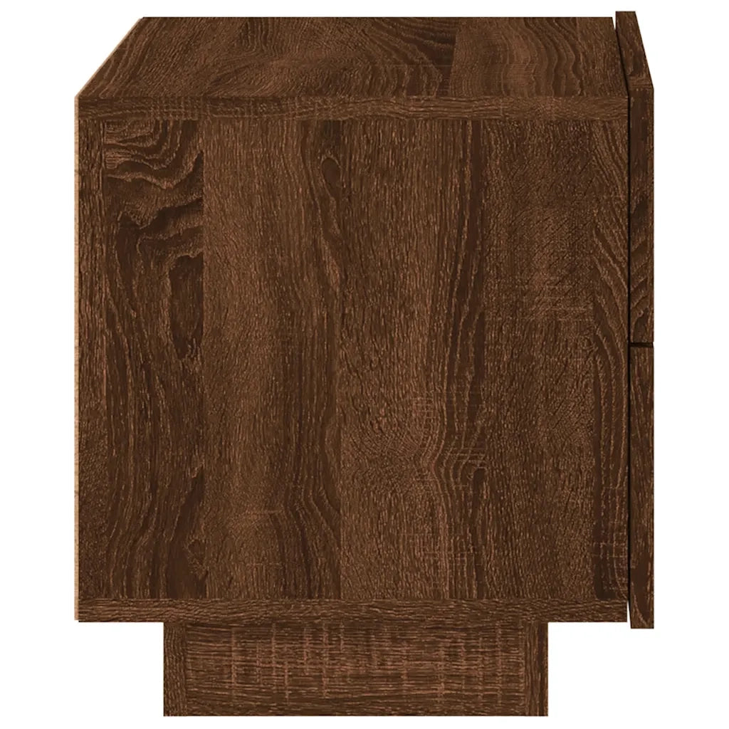 Comodino | Armadio da Notte | Mobiletto da notte con Luci LED Rovere Marrone 70x36x40,5 cm