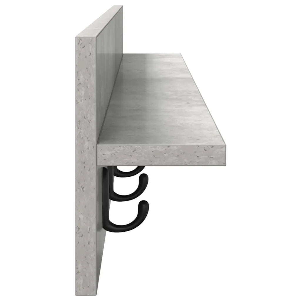 Appendiabiti a muro Grigio cemento 100 x 10,5 x 18 cm CFW4327448