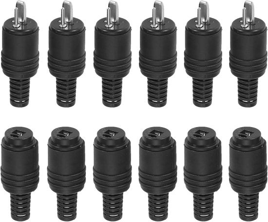 Contatti di interruttore per altoparlanti DIN - DIN stekkers Hi-Fi - Audio collegamento - viti a vite - Nessun saldatura richiesta - 12 pezzi - Nero