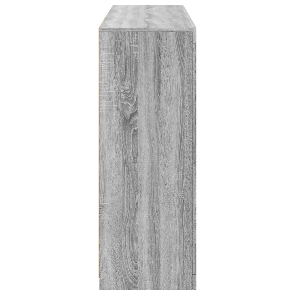 Credenze con Luci LED 3 pz Grigio Sonoma in Legno Multistrato 3209126