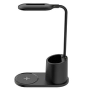 Lampada LED da Scrivania e da Comodino Illuminazione Regolabile con Ricarica Wireless Qi 10W Nero Platinet