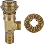 Valvola di scarico Premium stile europeo vintage in ottone per acqua calda e fredda con manigliona rotonda per bagno, toilette, cucina e doccia.