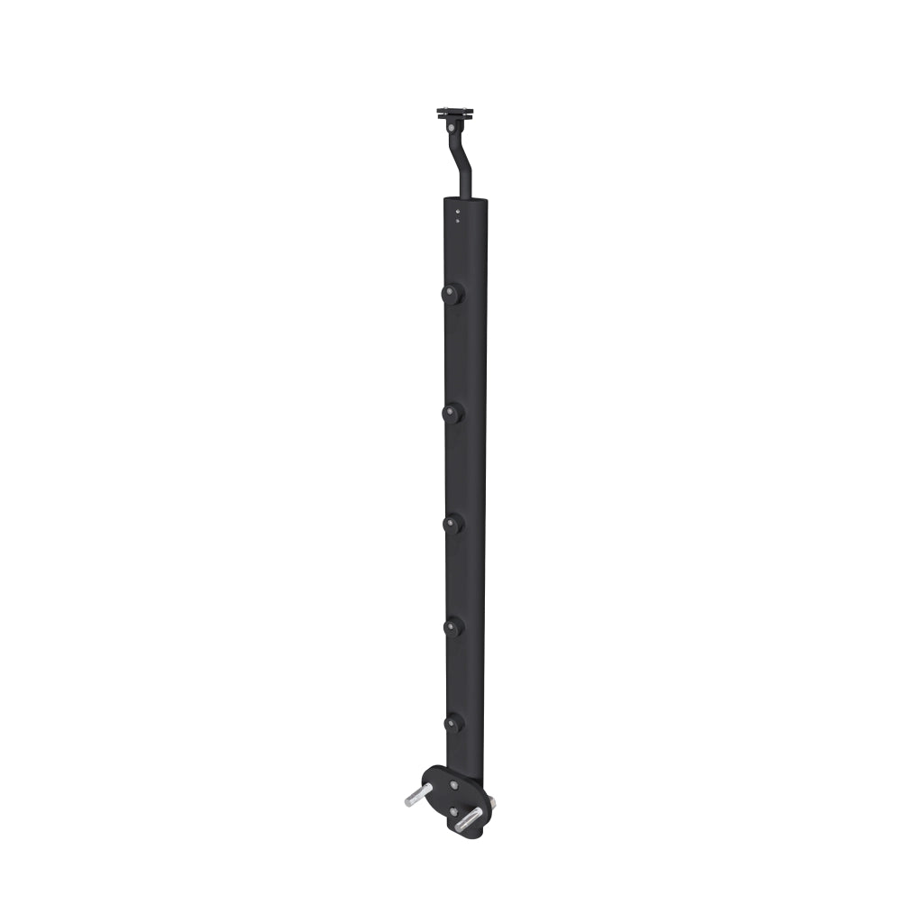 Ringhiera Balaustra in Alluminio Nero Opaco 200x100cm a Fissaggio a Parete, con supporto di collegamento a Parete