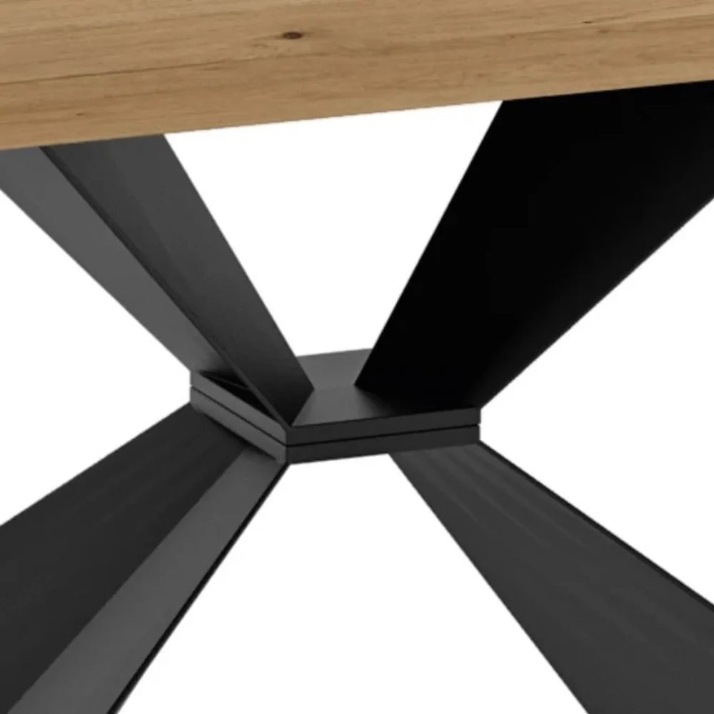 Tavolo da pranzo fisso in legno impiallacciato rovere naturale Taurus 200x100 cm fino a 10 posti Made in Italy | Duzzle