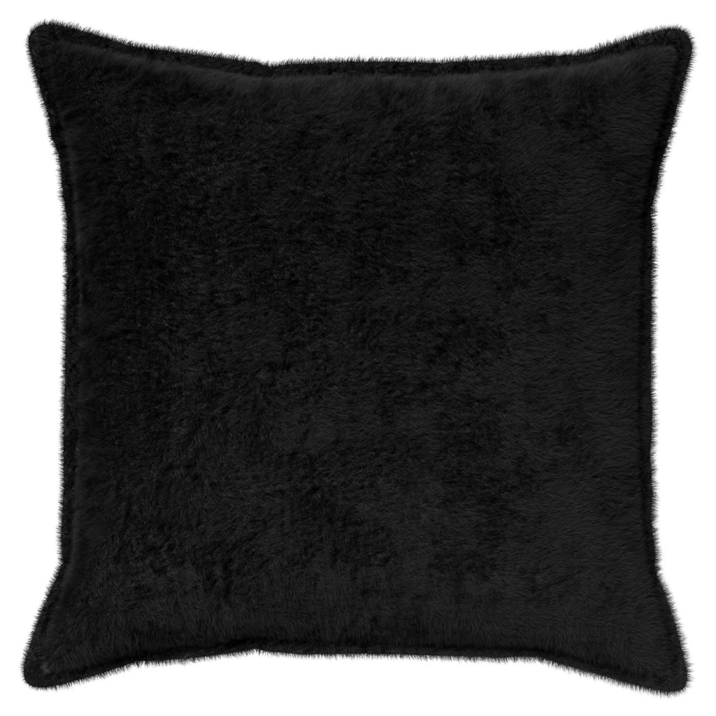 Federa 6 pcs HOUTEN Nero 65 x 65 cm Pelliccia di Coniglio Finta 921226
