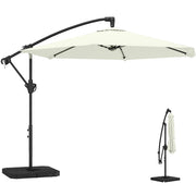 Ombrellone da giardino ?300 cm con meccanismo a manovella ¨C zephmum ¨C bianco crema