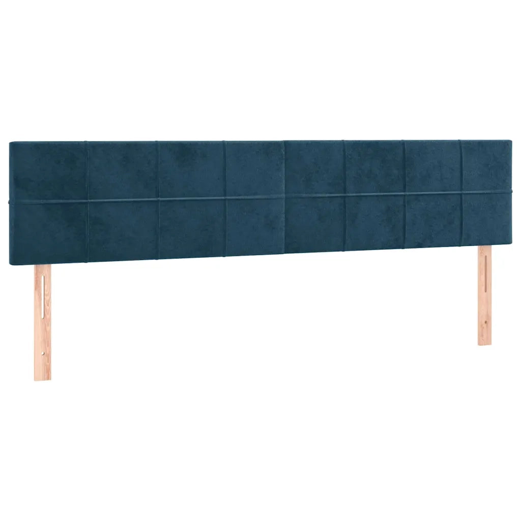 Giroletto a Molle con Materasso Blu Scuro 160x200 cm in Velluto