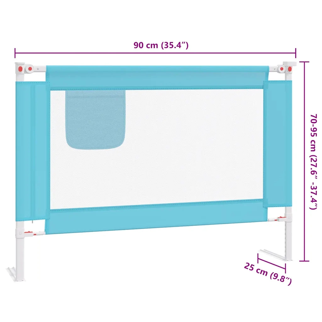 Sponda Letto di Sicurezza per Bambini Blu 90x25 cm in Tessuto 10207