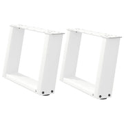 Gambe per Tavolino da Caff¨¨ a Forma di U 2 pz-Set di 2 Gamba per Tavolo Bianche 40x(30-31) cm Acciaio 972750