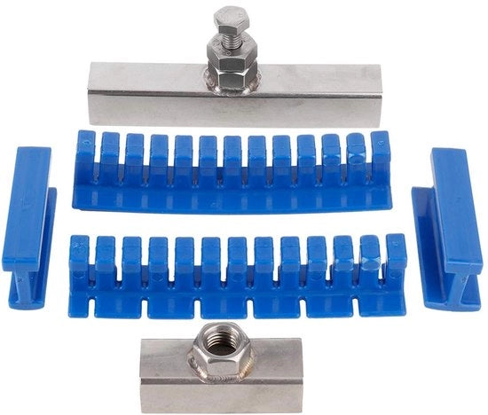 Kit di rimozione di deblu sferza per auto | Set da 8 pezzi in acciaio inossidabile con cavi | Blu/argento | Per deblu sferza piani di metallo