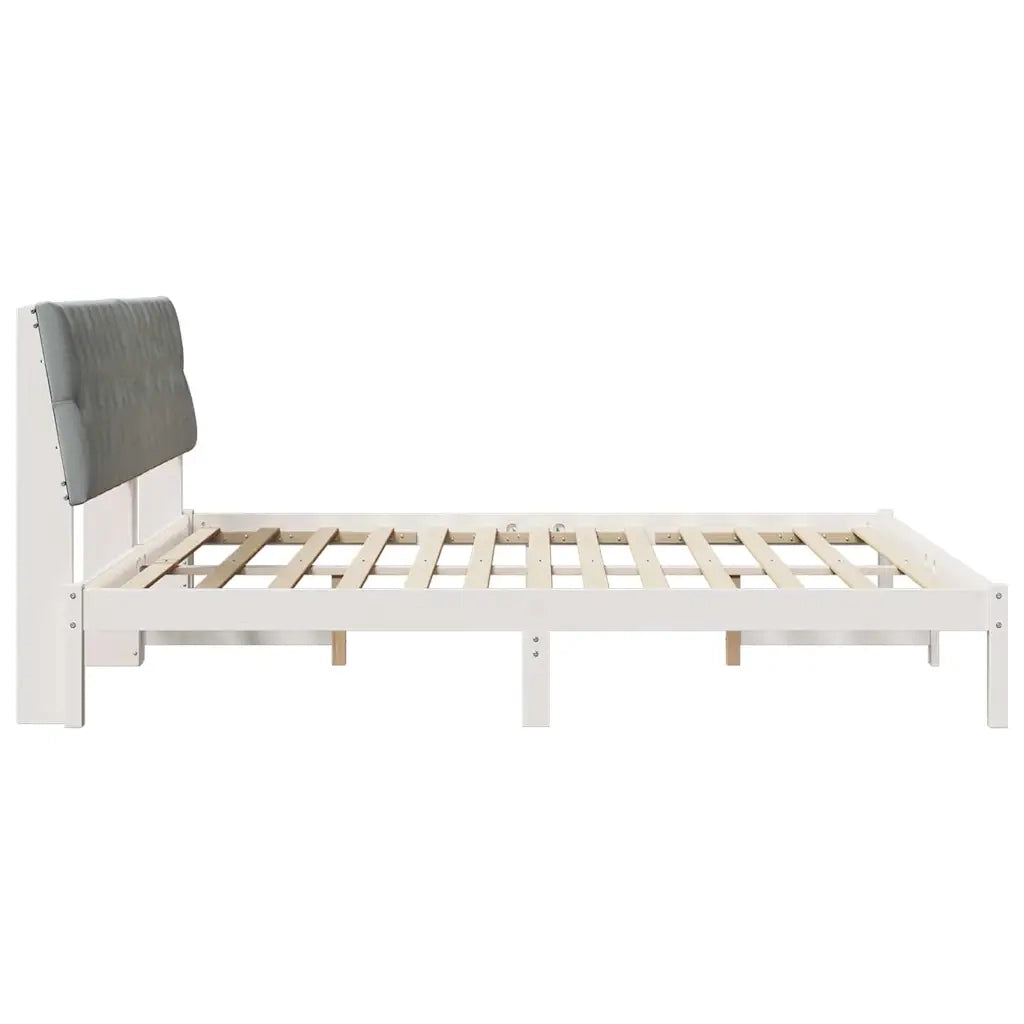 Letto con Testiera Rivestita con testiera Bianco 180 x 200 cm 3394387