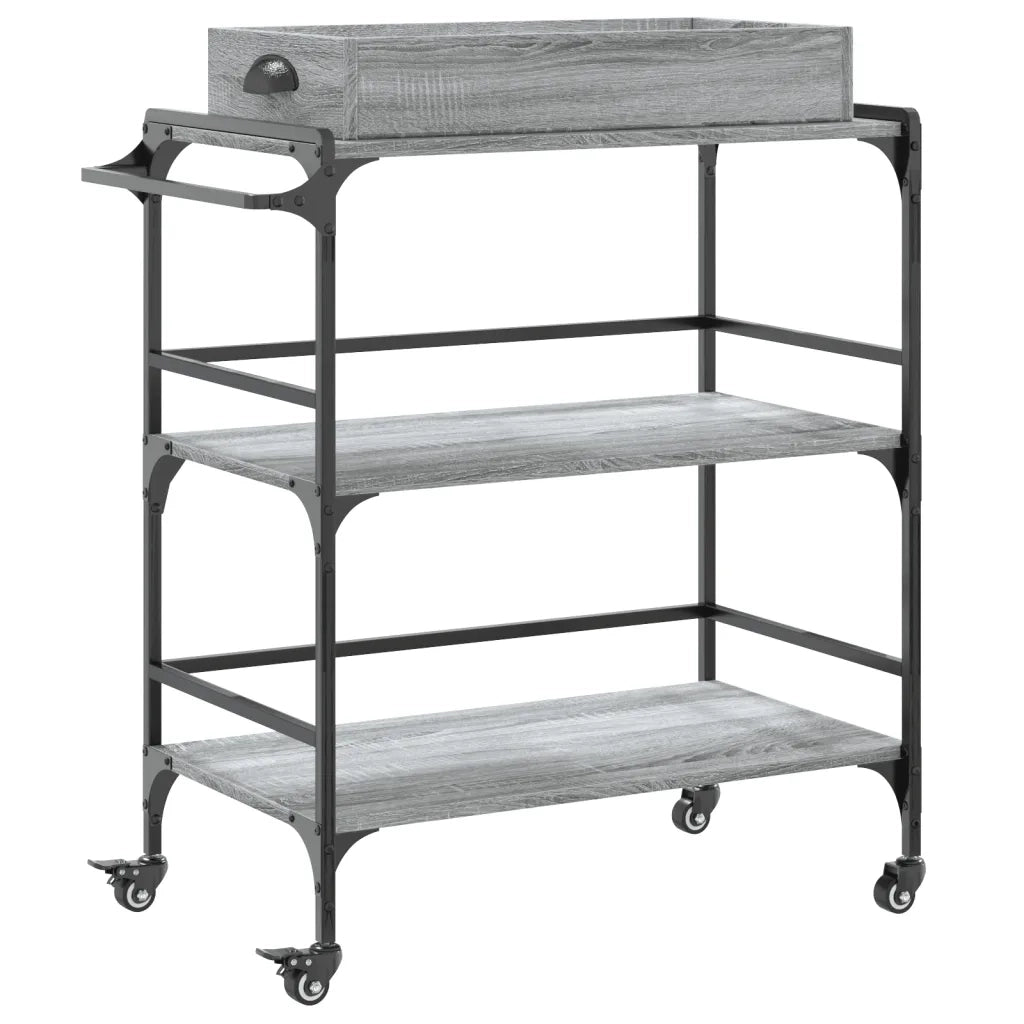 Carrello Cucina Grigio Sonoma 81,5x41x92,5 cm Legno Multistrato CFW7517742