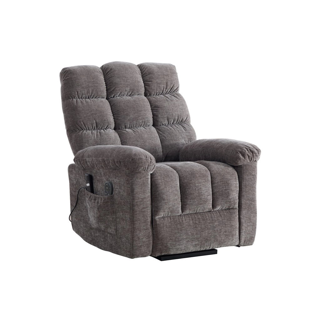 Poltrona Relax Elettrica Alzapersona Massaggiante con Poggiapiedi ¨C MINIMAL ¨C Grigio