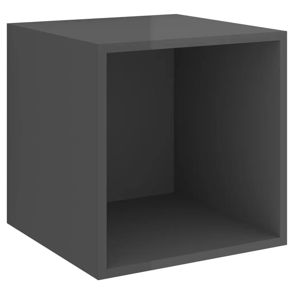 Mobile a Muro Grigio Lucido 37x37x37 cm in Legno Multistrato 805468
