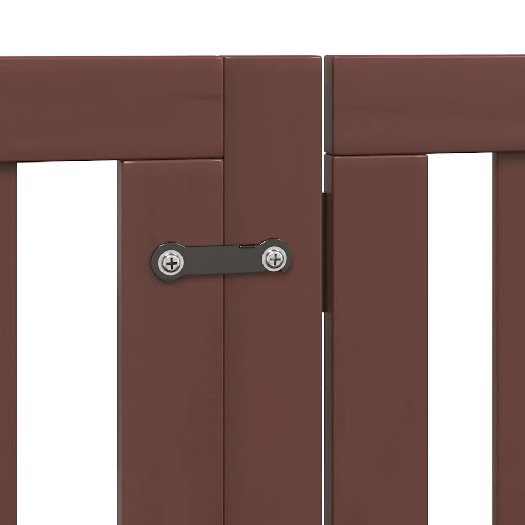 vidaXL Cancello Cani Porta Pieghevole Marrone 9 Pannelli 450cm Pioppo