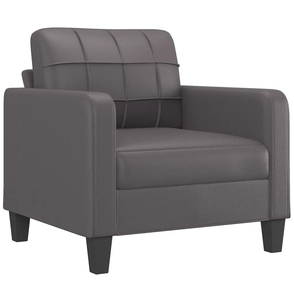 Set di Divani 4 pz con Cuscini Grigio in Similpelle
