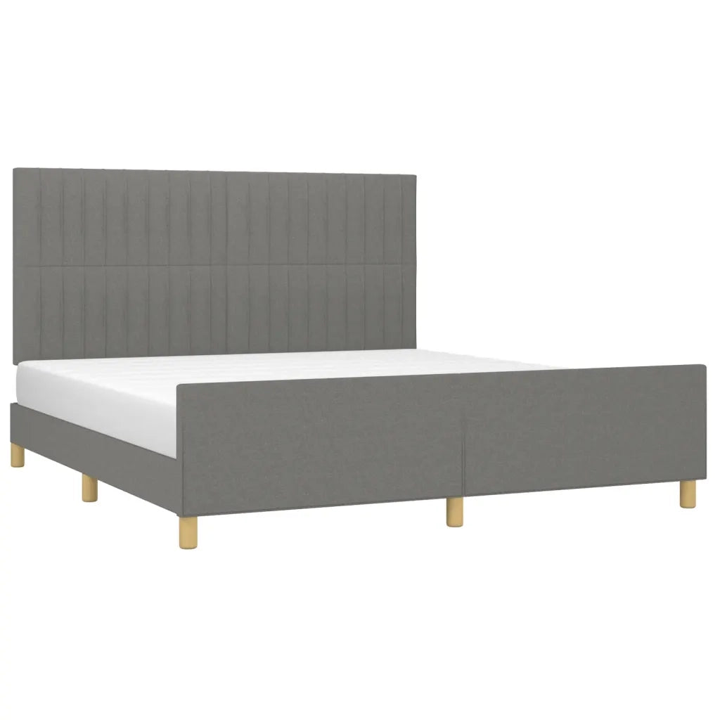 Giroletto senza Materasso-Struttura Letto Grigio Scuro 160x200 cm Tessuto 452183