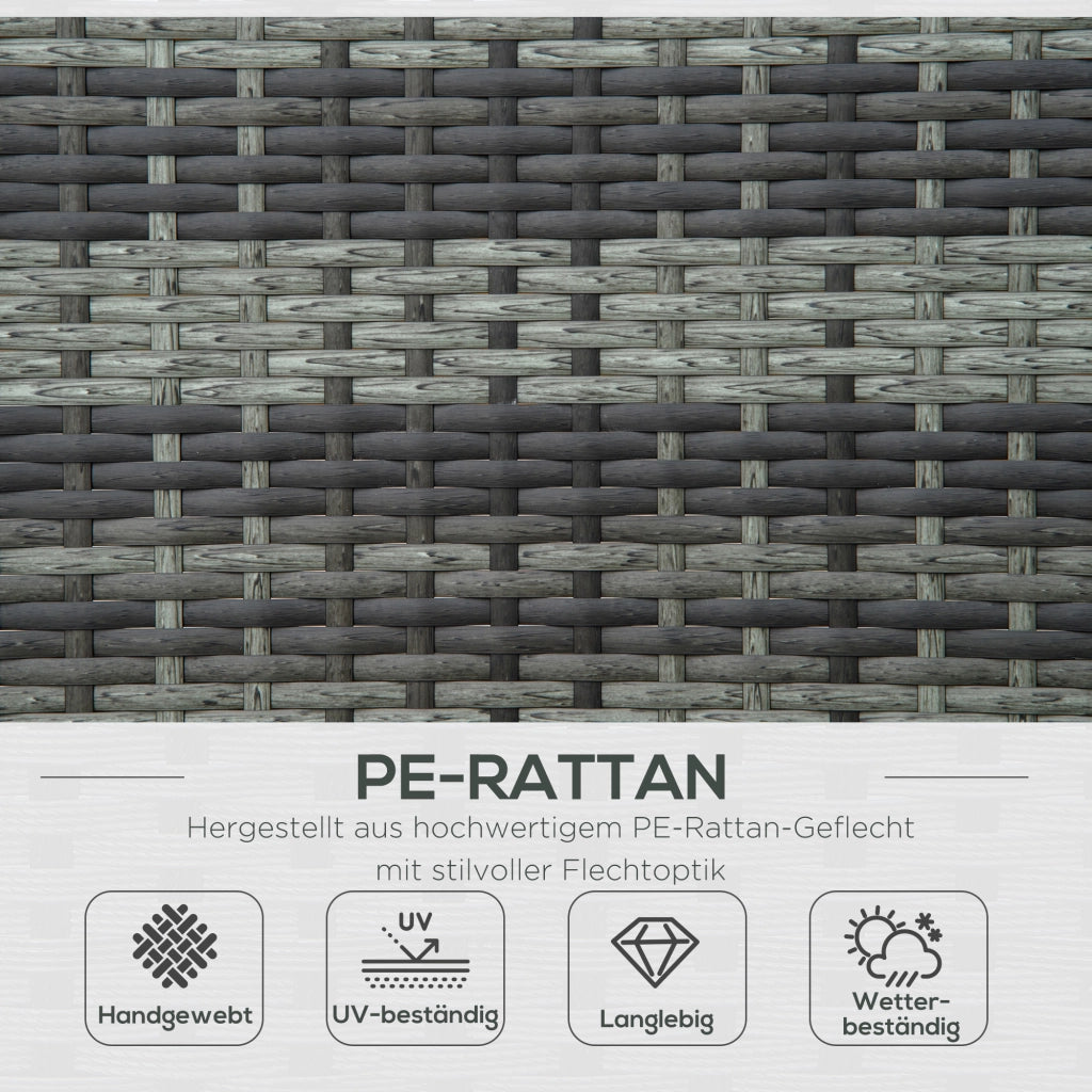 Lettino da giardino in polyrattan per 2 persone ¨C zephmum ¨C 196x120x28 cm