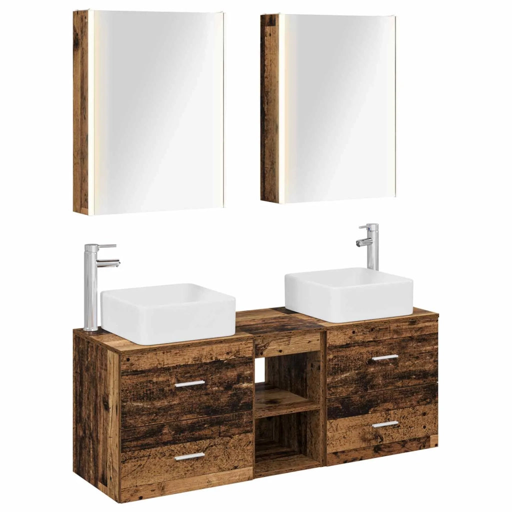 Set di mobili per il bagno 5 pcs Legno antico 3406773