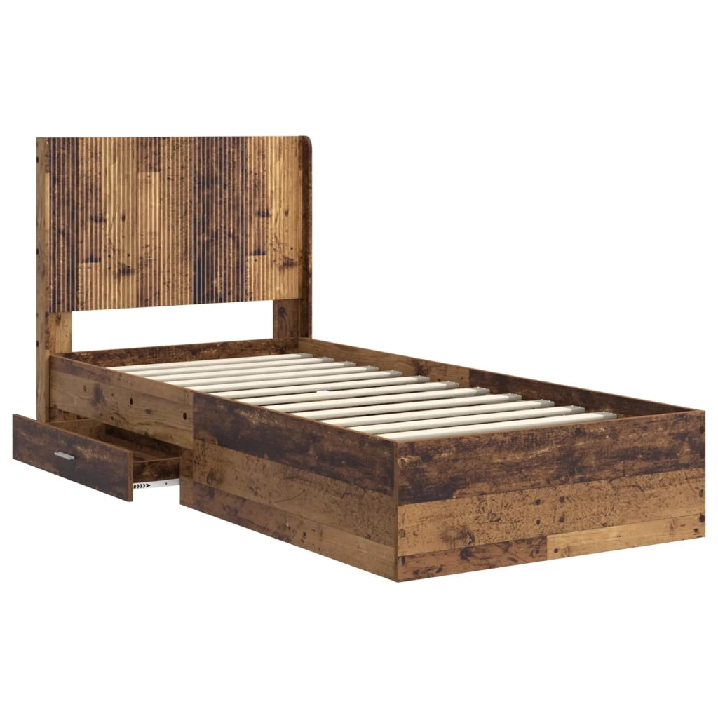 Struttura del letto con stoccaggio e testata Legno antico 3414155