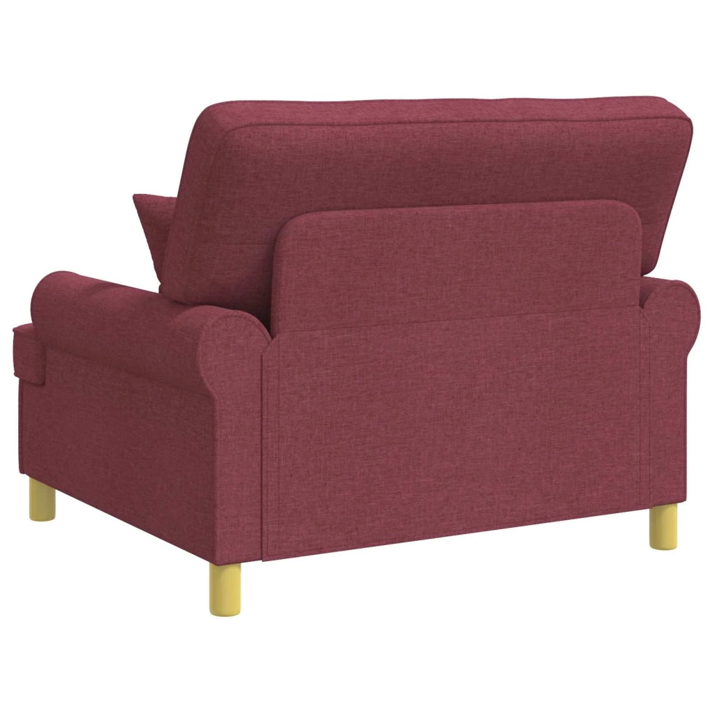 Poltrona con cuscini Rosso Vino Tessuto 42043507
