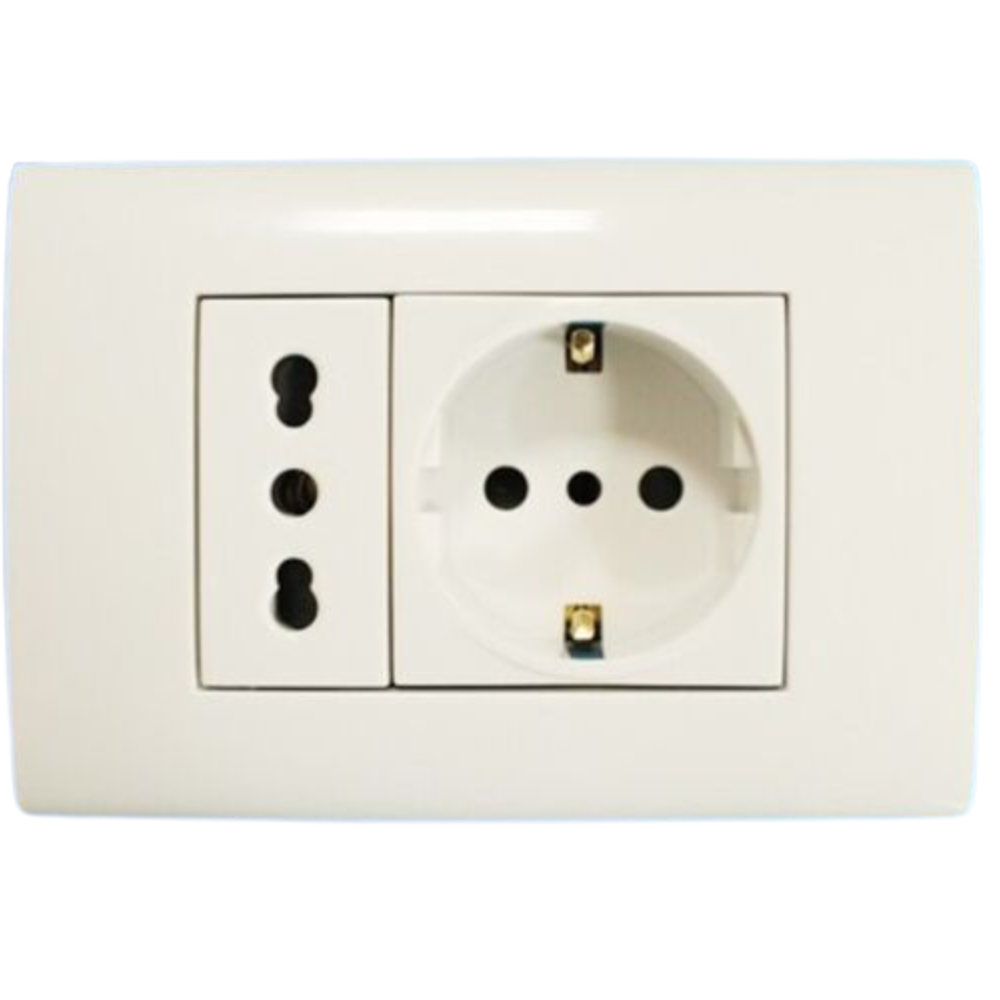 Biesse kit presa bipasso 2p+t 10/16a 250v compatibile bticino matrix am5180 *** numero pezzi 3, confezione 1