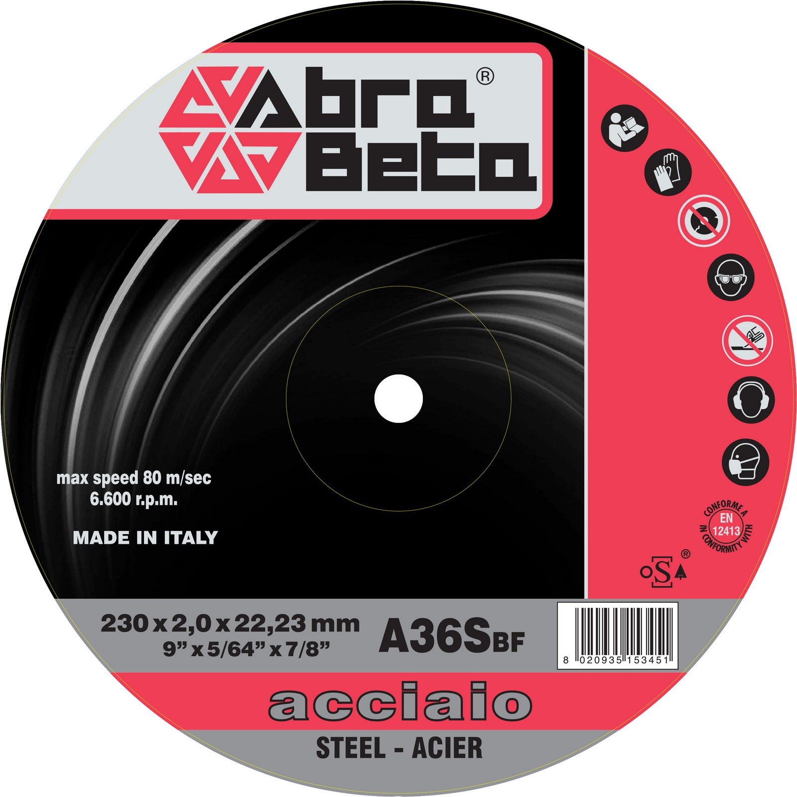 abrabeta disco ferro diametro 230x2,0 cod:ferx.761
