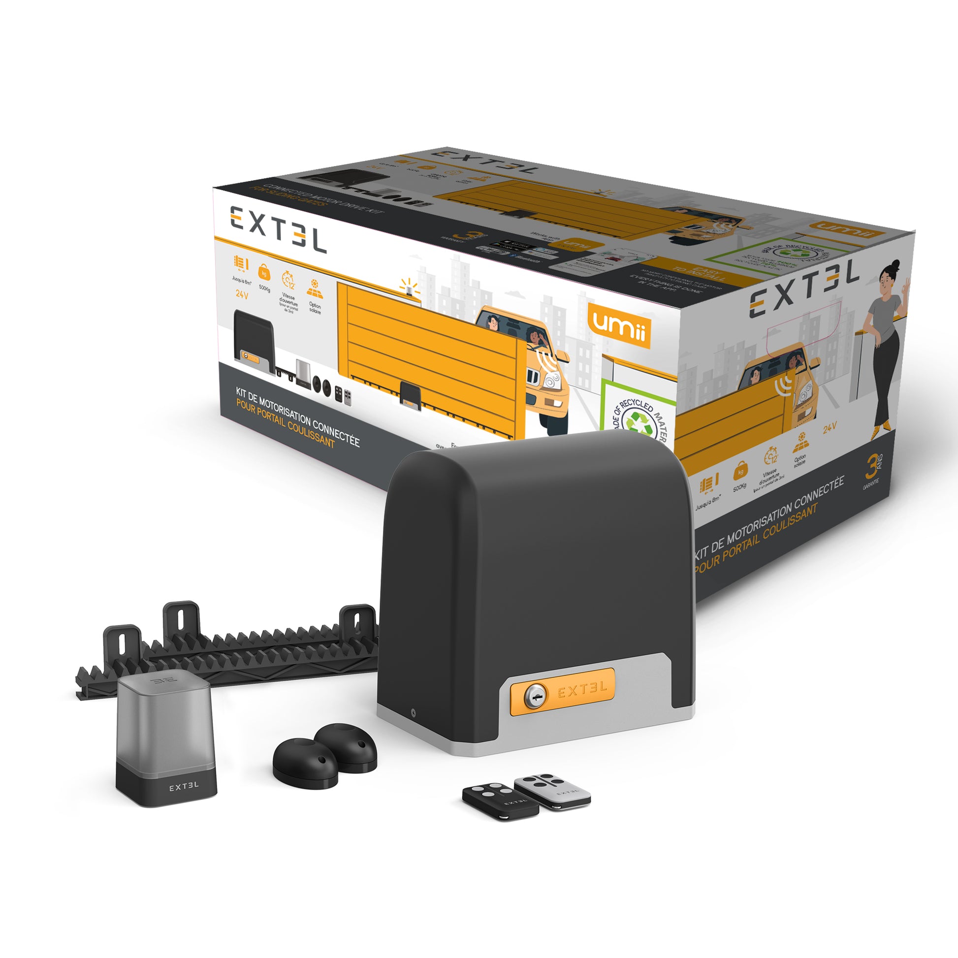 Motore per cancelli scorrevoli Smart EXTEL Umii XC500 - 24V - Ante fino a 8 mt / 500 Kg. EXTEL