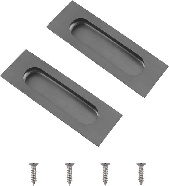 Set di 2 maniglie per ante porte in acciaio inossidabile per armadi e cassetti - Maniglie integrate per ante porte rettangolari.