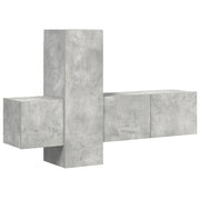 Set di Mobili Porta TV 3 pz | Armadietto TV | Mobile Porta TV Grigio Cemento in Legno Multistrato