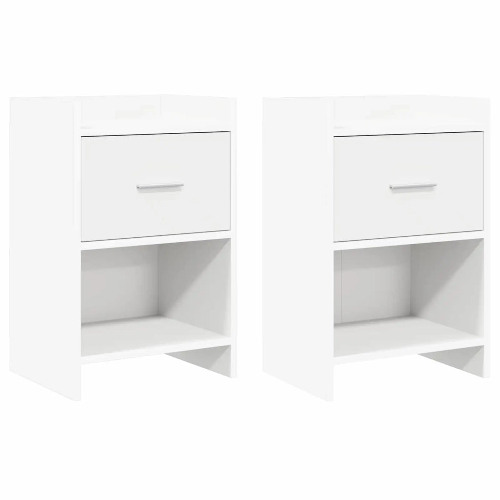 Comodini 2 pcs Bianco 40 x 30 x 60 cm Legno ingegnerizzato 8010980