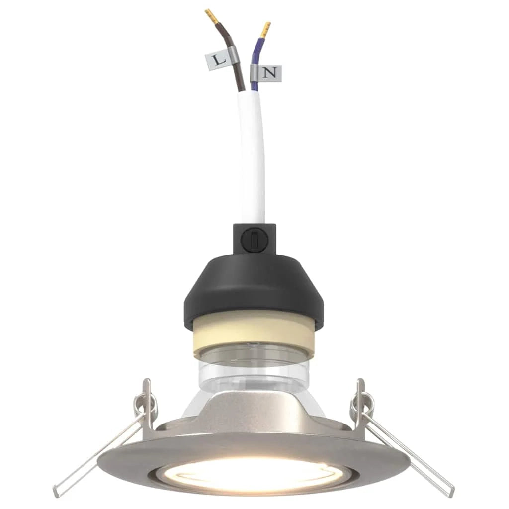 Set di 6 faretti da incasso moderni orientabili angolo 30° 9 x 9 x 2,5 cm metallo argentato 02_0058280