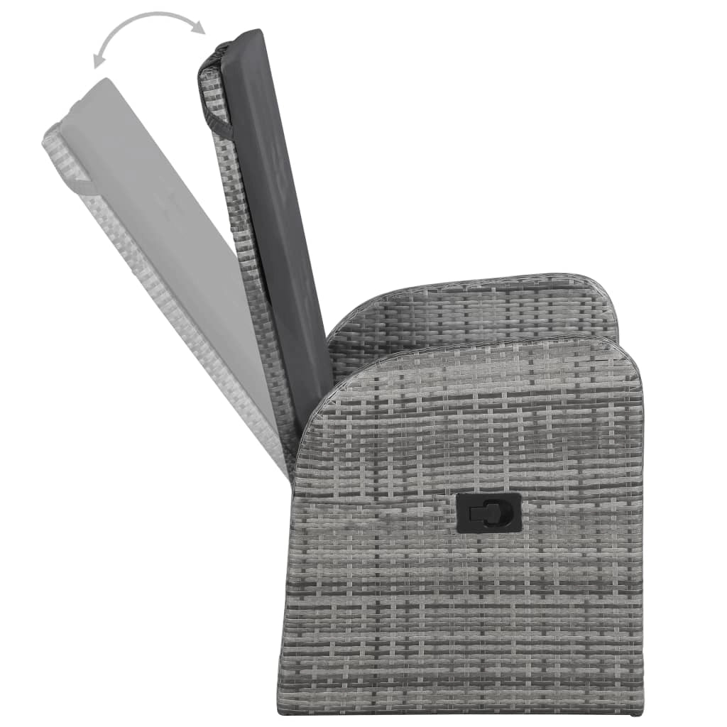 Set da pranzo da giardino per esterni 7 pezzi mobili grigi 02_0013961