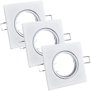 Faretto incasso quadrato bianco orientabile 3x MR16 Polux