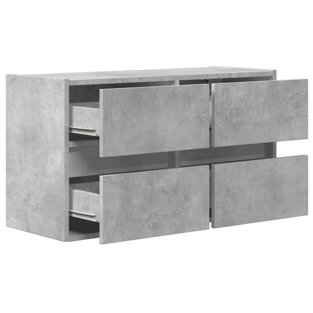 Mobile TV a Parete con Luci LED Grigio Cemento 80x31x45 cm 852288