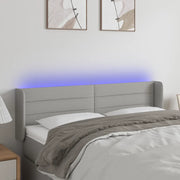 Testiera-Testata Decorativa Grigio Chiaro a LED 147x16x78/88 cm in Tessuto 472246