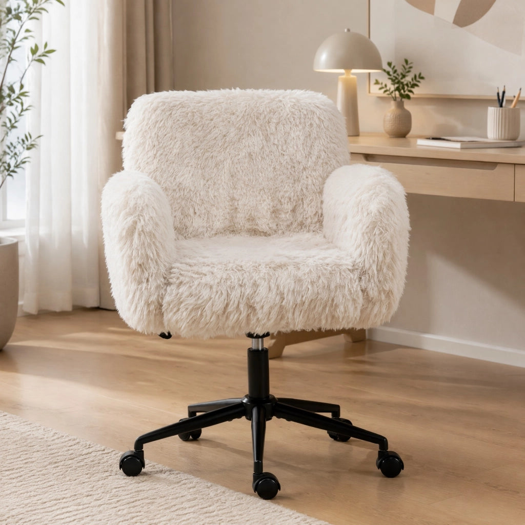 Sedia da ufficio in morbido woolfleece beige