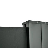 Paravento Laterale Doppio, Retrattile, 6L x 1.60H m, Poliestere Anti-UV, Grigio