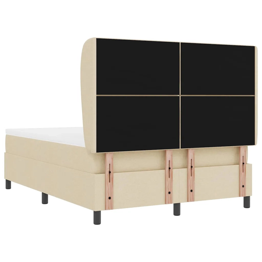 Letto a molle con materasso Crema 160 x 200 cm Tessuto 3340639