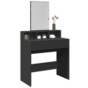 Toeletta con Specchio-Tavolo da Vanit¨¤ Nero 80x41x144,5 cm