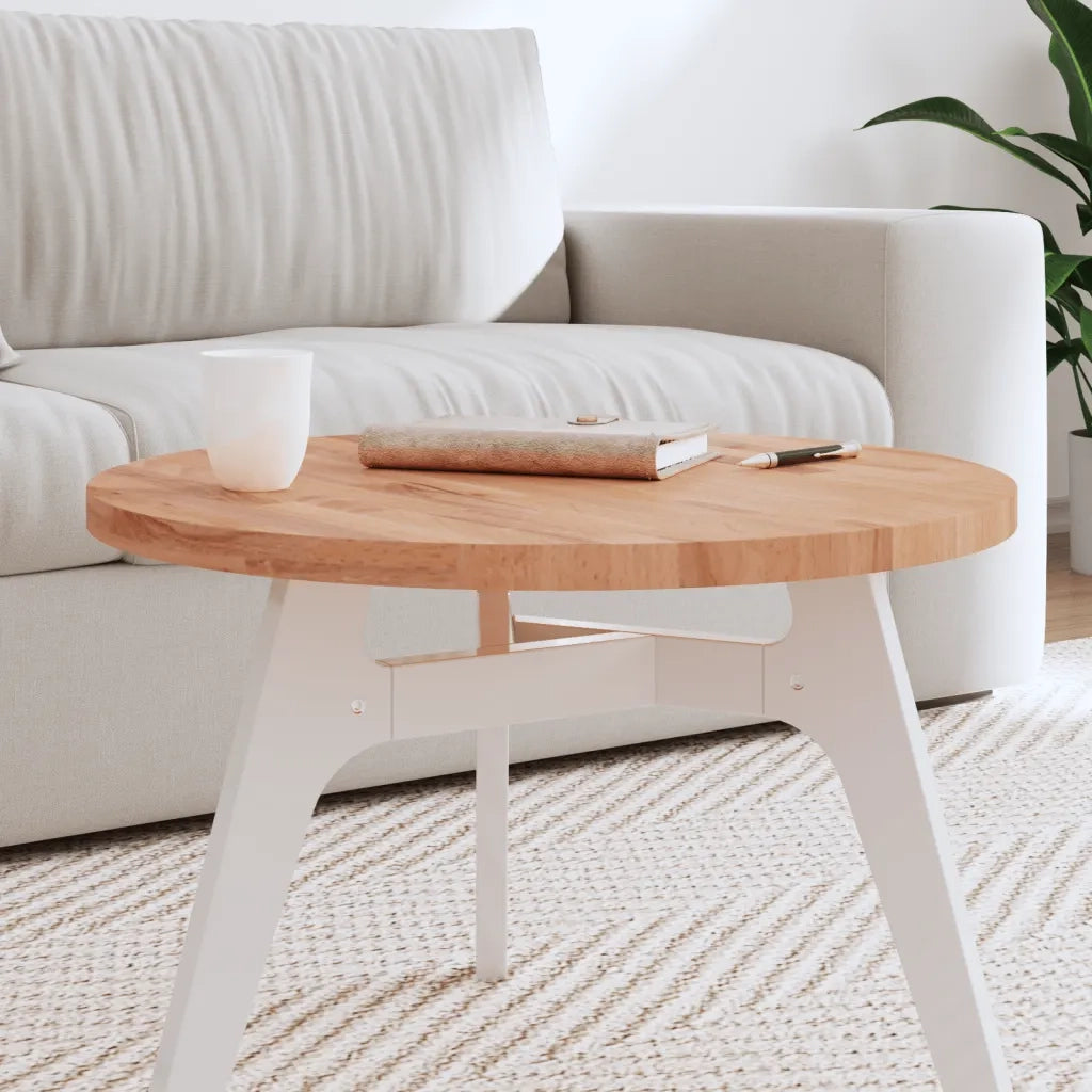 Piano per Tavolo | Superficie Tavolo | Piano Scrivania ?60x2,5 cm Rotondo in Legno Massello di Faggio