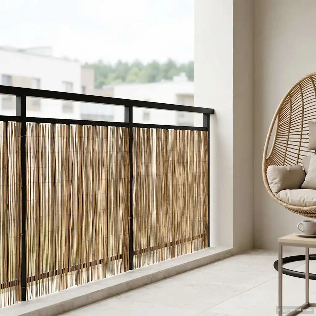 Recinzione per Giardino Carbonizzato 600 x 100 cm Giunco 42031262